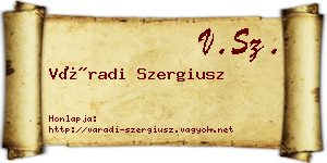 Váradi Szergiusz névjegykártya